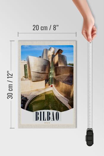 Panneau en bois voyage 20x30cm Bilbao Espagne architecture Europe 4