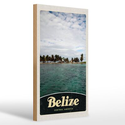 Cartello in legno da viaggio 20x30 cm Belize Spiaggia dell'America Centrale