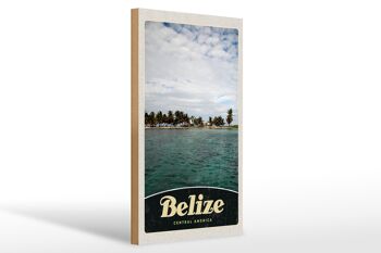 Panneau en bois voyage 20x30cm Belize Amérique Centrale plage 1