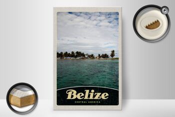 Panneau en bois voyage 20x30cm Belize Amérique Centrale plage 2