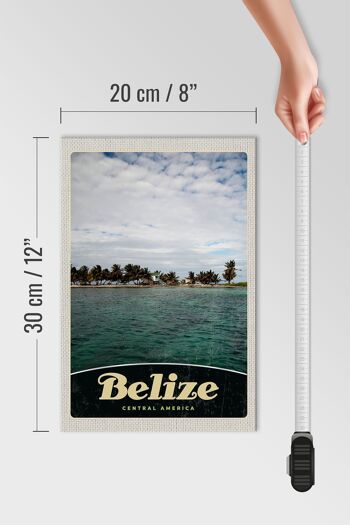 Panneau en bois voyage 20x30cm Belize Amérique Centrale plage 4