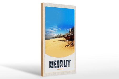 Holzschild Reise 20x30cm Beirut Libanon arabisch Strand