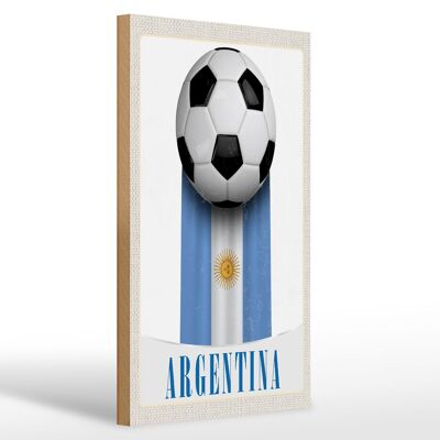Cartel de madera de viaje 20x30cm Bandera de Argenwoodenien fútbol vacaciones