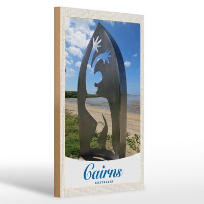 Cartello in legno da viaggio 20x30 cm Cairns Australia spiaggia mare natura