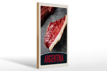 Panneau en bois voyage 20x30cm Argentine Steak Viande Vache Bœuf 1