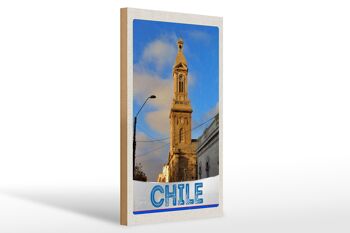 Panneau en bois voyage 20x30cm Chili architecture ville Europe 1
