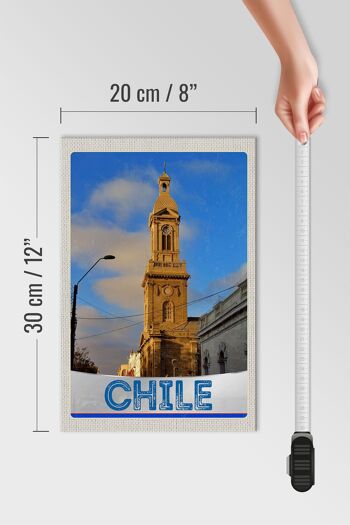 Panneau en bois voyage 20x30cm Chili architecture ville Europe 4