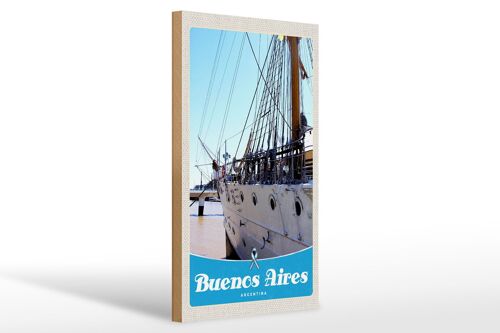 Holzschild Reise 20x30cm Buenos Aires Argenwoodenien Schiff