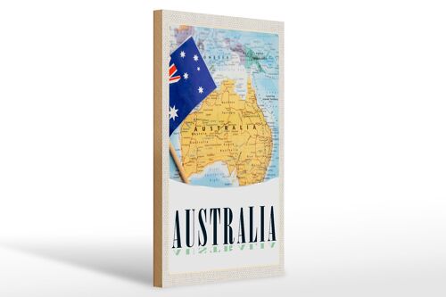 Holzschild Reise 20x30cm Australien Konwoodenent Atlas Karte