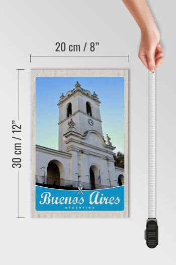Panneau en bois voyage 20x30cm Église Argenwoodenien de Buenos Aires 4