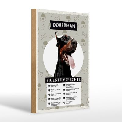 Holzschild Spruch 20x30cm Doberman Eigentumsrechte Geschenk