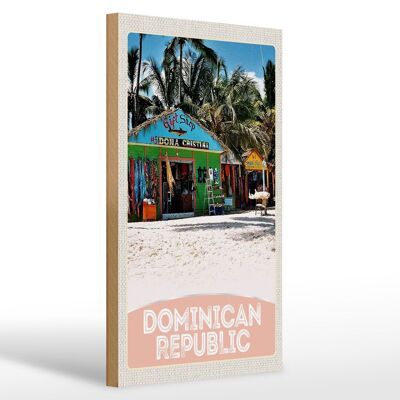 Cartello in legno da viaggio 20x30 cm Repubblica Dominicana Beach Shop