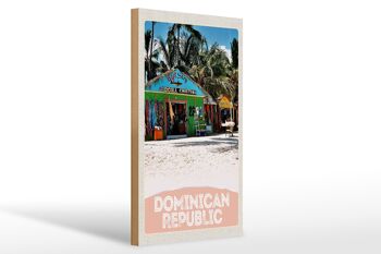 Panneau en bois voyage 20x30cm République Dominicaine Beach Shop 1