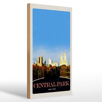 Cartel de madera viaje 20x30cm Central Park America New York Trip