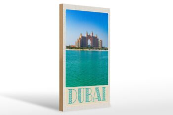 Panneau en bois voyage 20x30cm Dubaï plage mer mosquée soleil 1