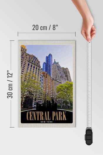 Panneau en bois voyage 20x30cm Central Park USA Gratte-ciel New York 4