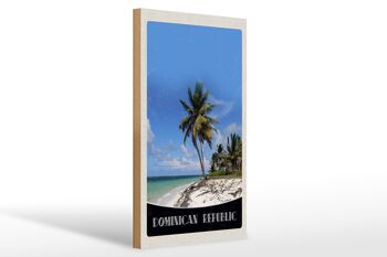 Panneau en bois voyage 20x30cm République Dominicaine plage palmier 1
