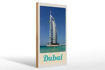 Panneau en bois voyage 20x30cm Dubaï Afrique plage mer gratte-ciel 1