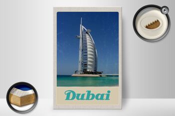 Panneau en bois voyage 20x30cm Dubaï Afrique plage mer gratte-ciel 2