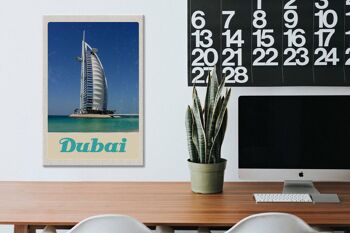 Panneau en bois voyage 20x30cm Dubaï Afrique plage mer gratte-ciel 3
