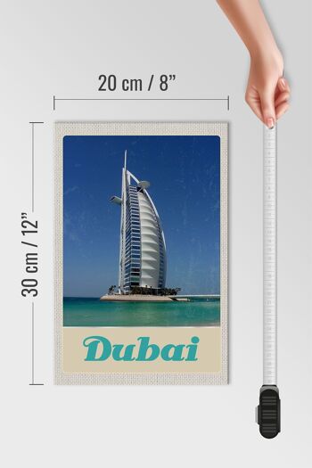 Panneau en bois voyage 20x30cm Dubaï Afrique plage mer gratte-ciel 4