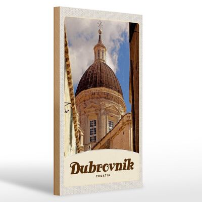 Cartello in legno da viaggio 20x30 cm Architettura Dubrovnik Croazia