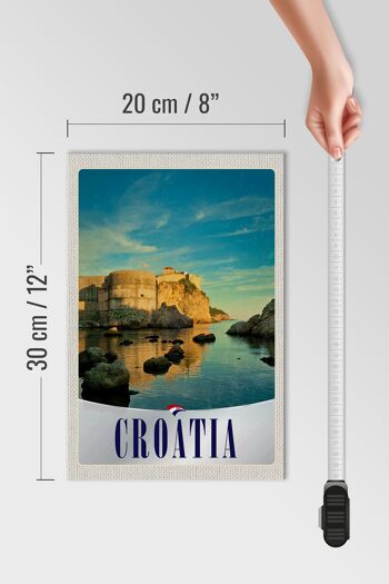 Panneau en bois voyage 20x30cm Croatie château plage mer Europe 4