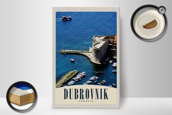 Panneau en bois voyage 20x30cm tour de mer Dubrovnik Croatie 2
