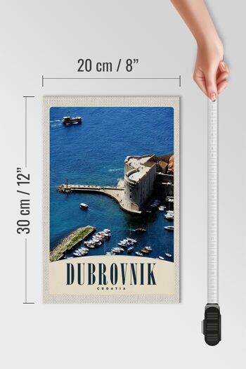 Panneau en bois voyage 20x30cm tour de mer Dubrovnik Croatie 4
