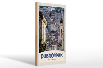 Panneau en bois voyage 20x30cm vue de la ville de Dubrovnik Croatie 1