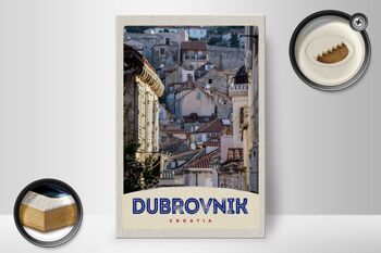 Panneau en bois voyage 20x30cm vue de la ville de Dubrovnik Croatie 2