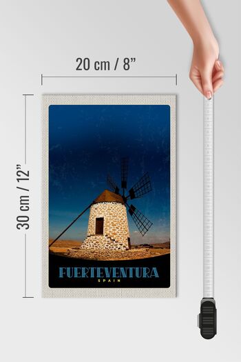 Panneau en bois voyage 20x30cm Fuerteventura Espagne éolienne 4