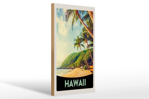 Holzschild Reise 20x30cm Hawai Insel Strand Palmen Sonne