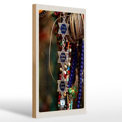 Letrero de madera viaje 20x30cm cadenas joyería Israel fe
