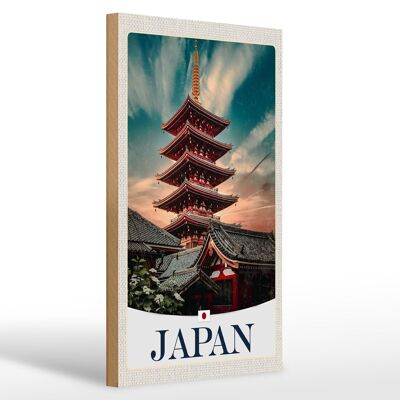 Cartello in legno da viaggio 20x30 cm Edificio tradizionale Giappone Asia