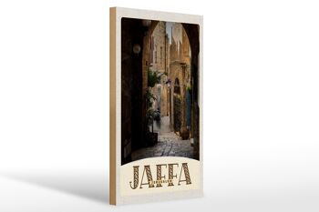Panneau en bois voyage 20x30cm Jaffa Jérusalem Israël chemin de la ville 1