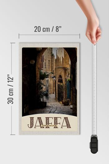 Panneau en bois voyage 20x30cm Jaffa Jérusalem Israël chemin de la ville 4