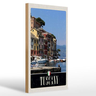 Cartel de madera viaje 20x30cm decoración puerto mar Toscana Italia