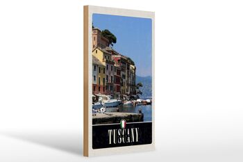 Panneau en bois voyage 20x30cm Toscane Italie port mer décoration 1