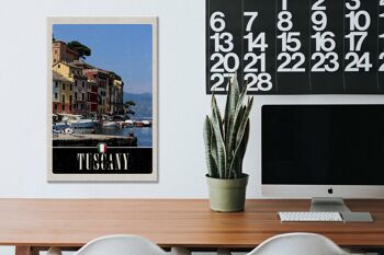 Panneau en bois voyage 20x30cm Toscane Italie port mer décoration 3
