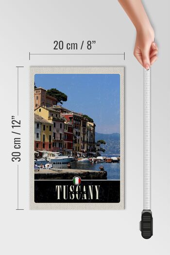 Panneau en bois voyage 20x30cm Toscane Italie port mer décoration 4