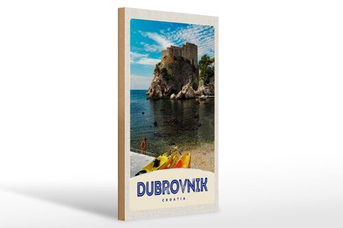 Holzschild Reise 20x30cm Dubrovnik Kroatien Meer Architektur