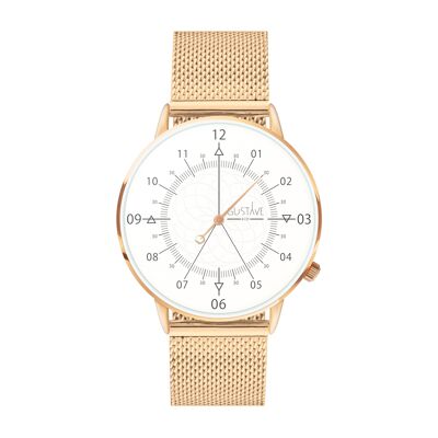 12H Reloj de oro rosa y blanco - Milanese Rose Gold Bracelet