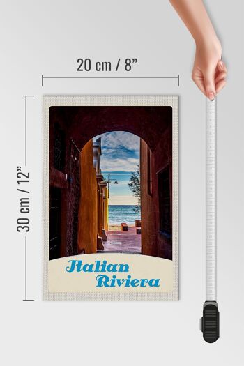 Panneau en bois voyage 20x30cm Italie Riviera plage vacances mer 4