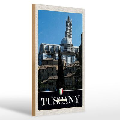 Wooden sign travel 20x30cm Tuscany Italy building architecture