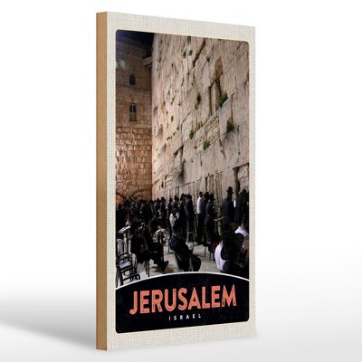 Cartello in legno da viaggio 20x30 cm Gerusalemme Israele preghiera prega