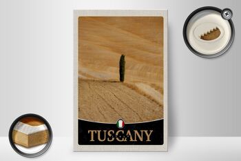 Panneau en bois voyage 20x30cm Toscane Italie désert arbre sable signe 2