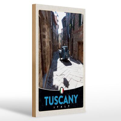 Holzschild Reise 20x30cm Toskana Italien Altstadt Auto Schild