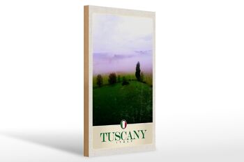 Panneau en bois voyage 20x30cm Toscane Italie montagnes prairie nature 1