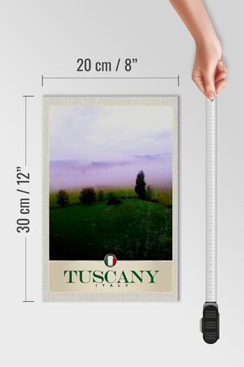 Panneau en bois voyage 20x30cm Toscane Italie montagnes prairie nature 4
